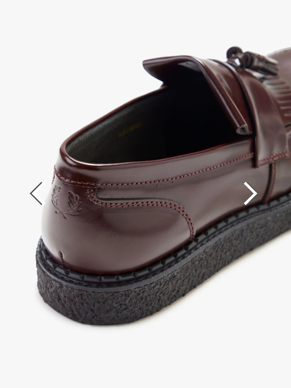 Fred Perry Men's Tassel Loafers in Burgundy Brown George Cox collaboration - Picture 2 of 9